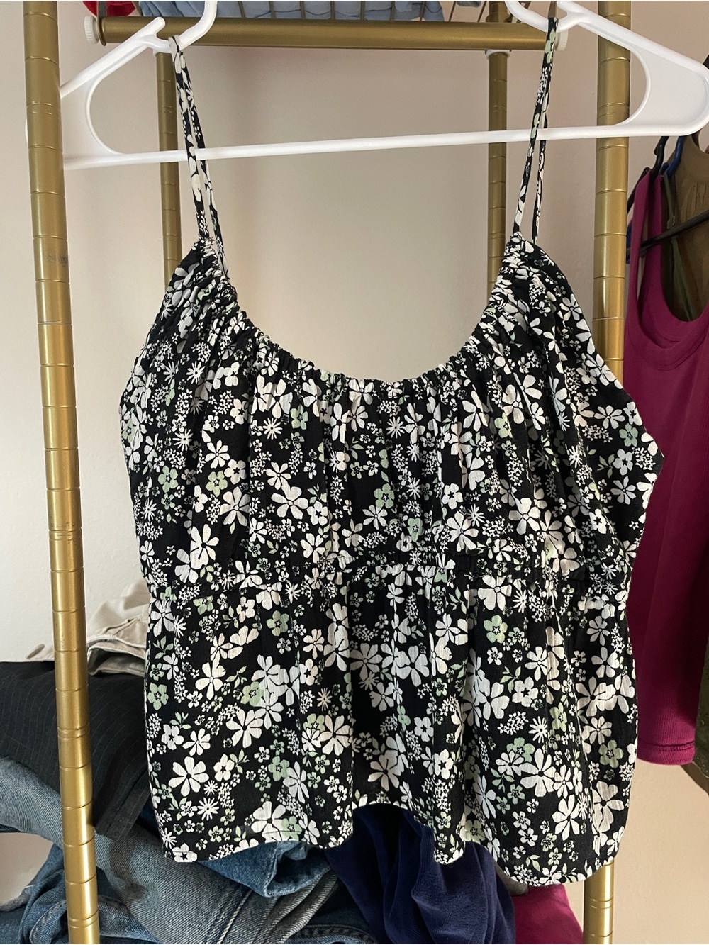 bp Black Floral Spaghetti-Strap Cami